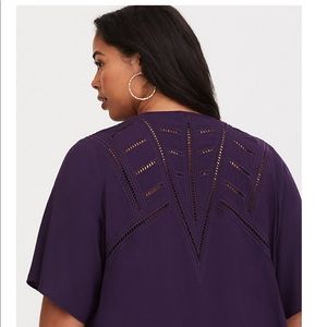 Torrid Purple Challis Shirttail Kimono Sz.3/4